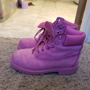 Pink timberland boots